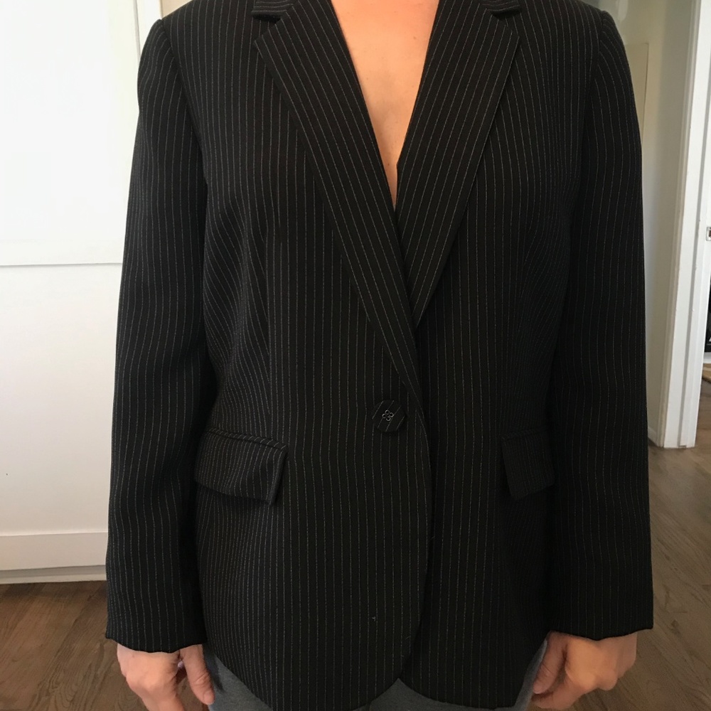 Stylish Black Pinstripe Jacket